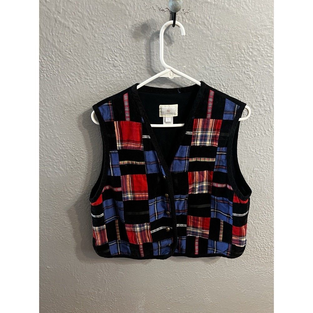 Susan Bristol vest‎ womens size Large corduroy patchwork